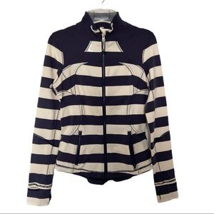 Lululemon | Bold Indigo Striped Full Zip Up Pullover 6